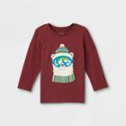 Toddler Boys' Polar Bear Goggles Graphic Long Sleeve T-shirt - Cat & Jack Maroon