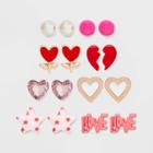 Girls' 9pk Valentines Earring Set - Cat & Jack , One Color