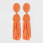 Sugarfix By Baublebar Polished Beaded Tassel Earrings - Orange