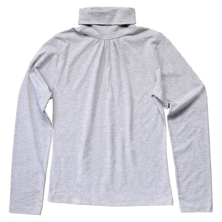 French Toast Girls' Long Sleeve Turtleneck Uniform T-shirt - Heather Gray 4, Heather Grey