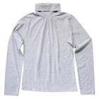 French Toast Girls' Long Sleeve Turtleneck Uniform T-shirt - Heather Gray 4, Heather Grey