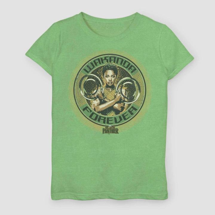 Girls' Marvel Black Panther Forever Nakia Short Sleeve T-shirt - Yellow