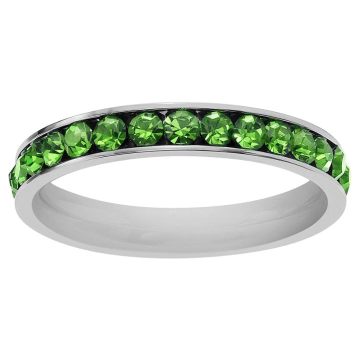 Journee Collection 3/5 Ct. T.w. Round-cut Cz Birthstone Eternity Channel Set Band In Sterling Silver -