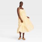The Nines By Hatch Sleeveless Tiered Maternity Dress Yellow Gingham