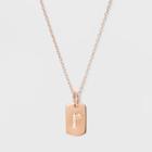 Sterling Silver Initial R Cubic Zirconia Necklace - A New Day Rose Gold, Rose Gold - R
