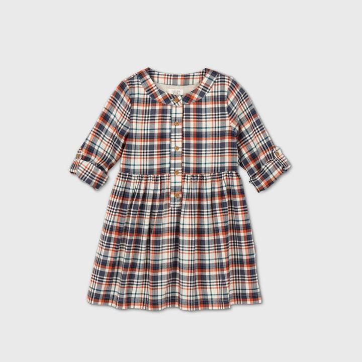 Toddler Girls' Plaid Dress - Just One You Made By Carter's Blue