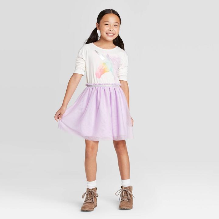 Girls' Unicorn Tutu Dress - Cat & Jack Lilac Xs, Girl's, White
