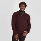 Men's Tall Regular Fit Pullover Shawl Sweater - Goodfellow & Co Burgundy