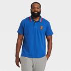 Houston White Adult Plus Size Short Sleeve Polo Shirt - Blue