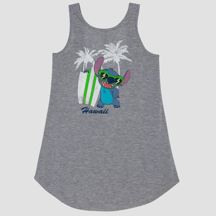 Disney Women's Lilo & Stitch Sleeveless Scoop Neck Cover Ups - Awake Gray