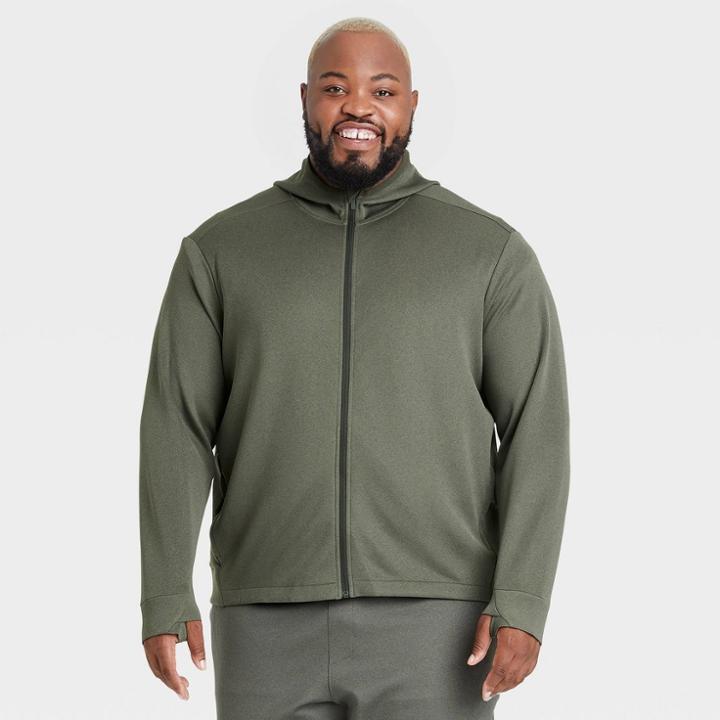 Men's Big & Tall Tech Fleece Full Zip Hoodie - All In Motion Olive