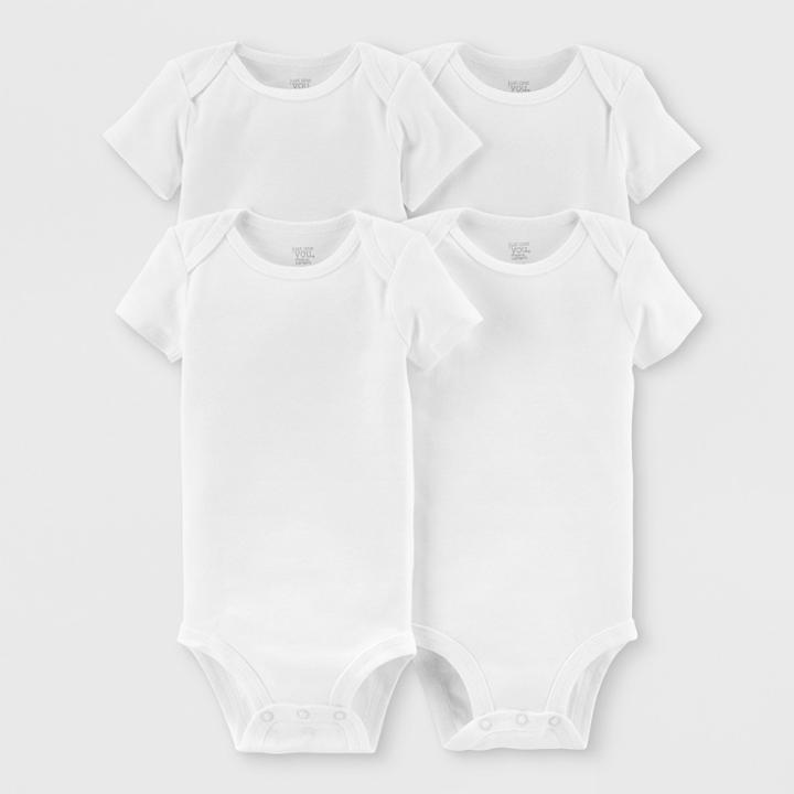 Baby 4pk Short Sleeve Bodysuit - Just One You Made By Carter's White Newborn