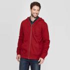 Men's Standard Fit Ultra-soft Full Zip Fleece Hoodie - Goodfellow & Co Scarlet Mystery M, Size: Medium, Red