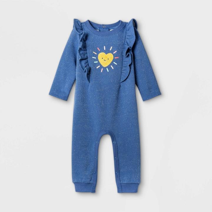 Baby Girls' Art Sparkle Jumpsuit - Cat & Jack Violet Newborn, Purple