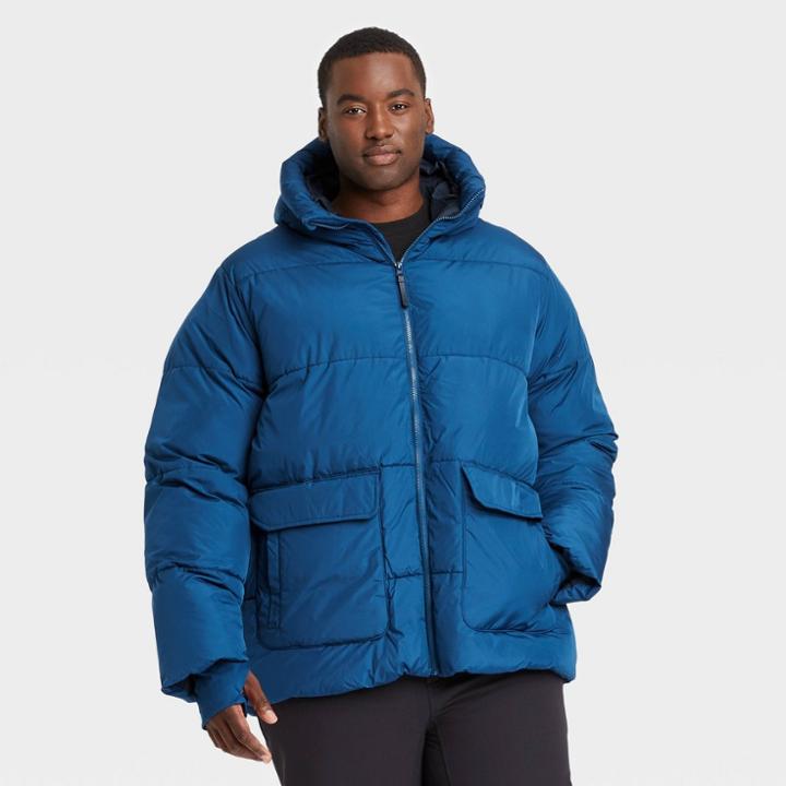Men's Big & Tall Short Puffer Jacket - All In Motion Navy