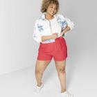 Women's Plus Size Pleated High-rise Trouser Shorts - Wild Fable Red