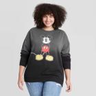 Women's Disney Mickey Front & Back Plus Size Graphic Sweatshirt - Gray