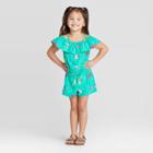 Toddler Girls' Tank Top Tucan Print Romper - Cat & Jack Green