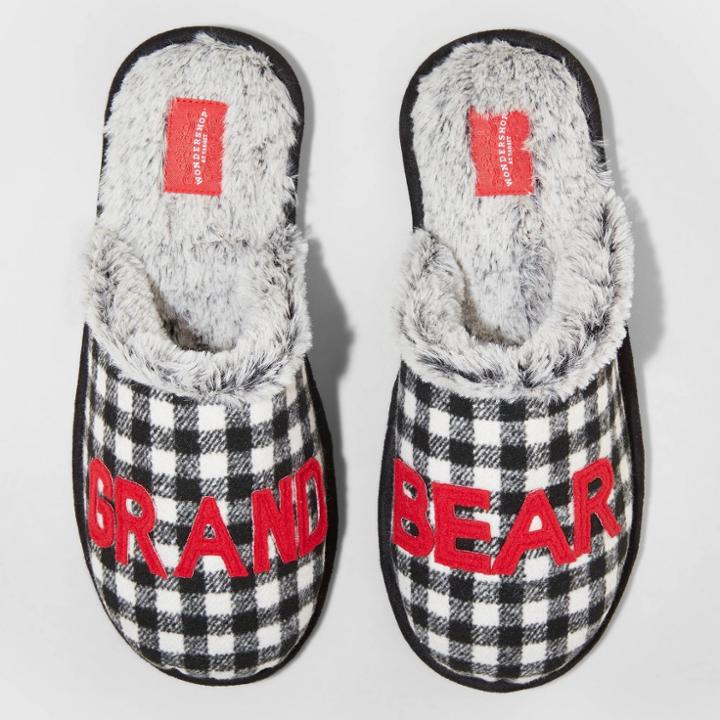 Men's Family Sleep Grand Bear Slippers - Wondershop Black