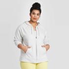Women's Plus Size V-neck Zip-up Hoodie Sweatshirt - Universal Thread Gray 1x, Women's,