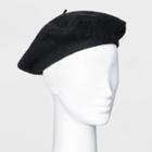 Women's Felt Beret Hat - A New Day Black