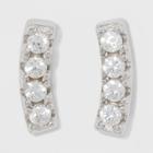 Sterling Silver Pave Cubic Zirconia Ear Crawler Stud Earrings - A New Day
