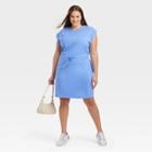 Women's Plus Size Sleeveless Extended Shoulder A-line Dress - A New Day Blue