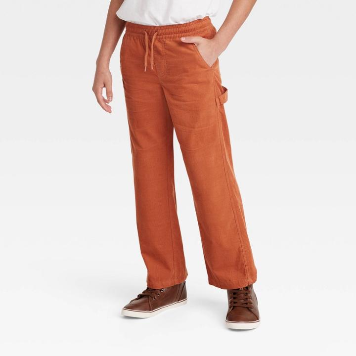 Boys' Pull-on Corduroy Pants - Art Class Orange