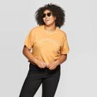 Women's Plus Size Short Sleeve Sunkissed Cropped Graphic T-shirt - Modern Lux (juniors') - Yellow