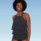 Women's Slimming Control High Neck Tiered Tankini Top - Dreamsuit By Miracle Brands
