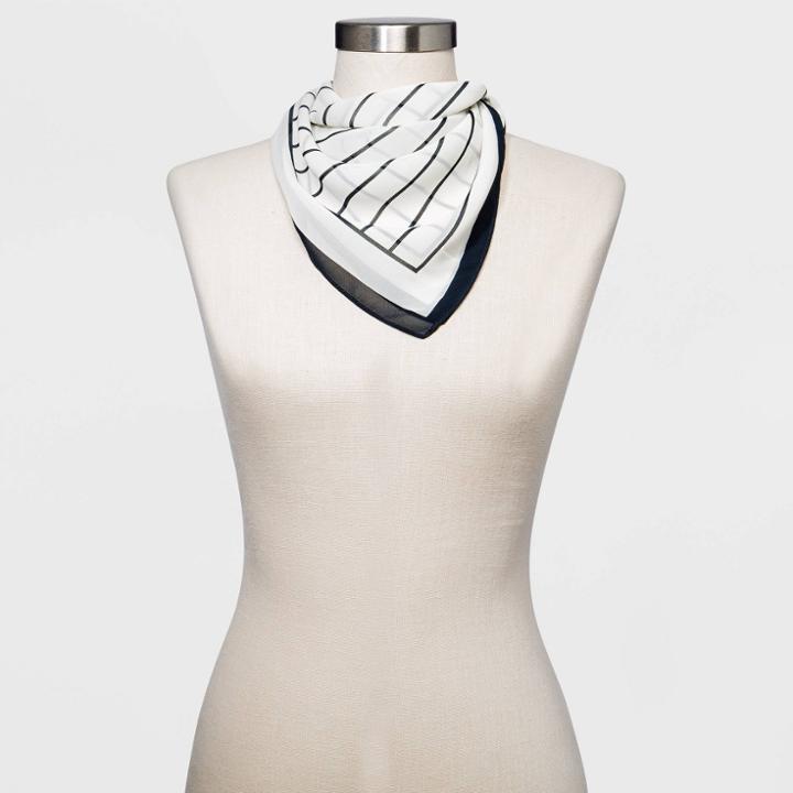 Women's Geo Print Headscarf - A New Day Cream, Ivory