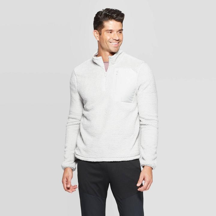 Men's Fleece 1/4 Zip Jacket - C9 Champion Ice Gray Xl, Men's, White Gray