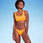 Women's Ribbed Bralette Bikini Top - Wild Fable Orange Xxs