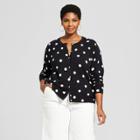 Women's Plus Size Any Day Polka Dot Cardigan - A New Day Black/white X