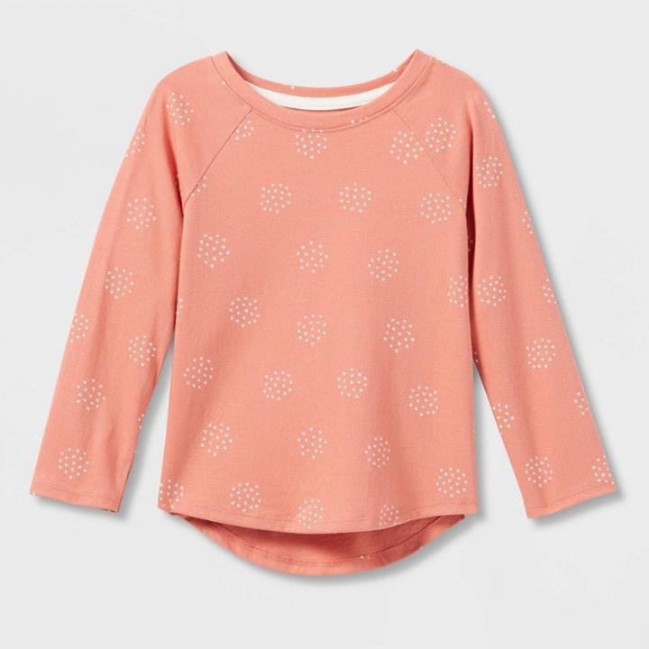 Toddler Girls' Dot Long Sleeve T-shirt - Cat & Jack Orange