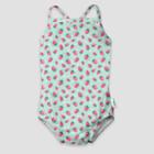 Green Sprouts Toddler Girls' Fruit Print One Piece Swimsuit With Built-in Swim Diaper - Mint Green
