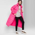Women's Long Sleeve Zip-up Puffer Jacket - Wild Fable Pink M,