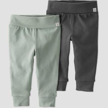 Baby 2pk Organic Cotton Pants - Little Planet By Carter's Gray/sage Green