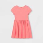Girls' Solid Knit Short Sleeve Dress - Cat & Jack Neon Pink