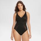 Beach Betty By Miracle Brands Women's Slimming Control Mesh One Piece Swimsuit - Black