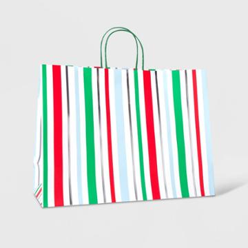 Spritz Extra Large Vogue Bag With Vertical Stripe And Foil -