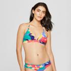 Women's Triangle Racerback Bikini Top - Joylab Multi Palm S,