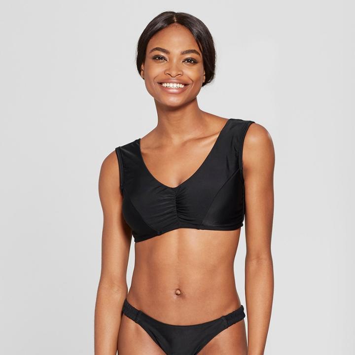 Women's Convertible Off The Shoulder Bralette Bikini Top - Xhilaration Black D/dd Cup