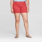 Women's Plus Size Mid-rise Jean Shorts - Universal Thread Red