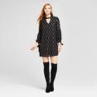 Eclair Women's Choker Neck Lurex Printed Shift Dress - Clair Black