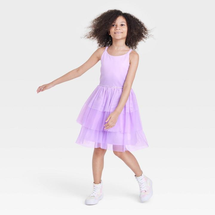 Girls' Tiered Ombre Tulle Dress - Cat & Jack Violet