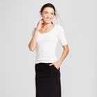 Women's Elbow Length Fitted T - Shirt - A New Day White