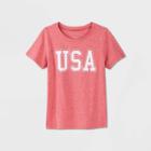 Grayson Threads Women's Usa Short Sleeve Graphic T-shirt - Red