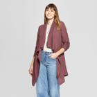 Women's Waffle Knit Open Layering Jacket - Knox Rose Red