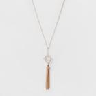Target Geo Case And Tassel Long Pendant Necklace - A New Day Rose Gold, Women's
